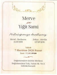 Birlesen elleriniz ve kalpleriniz birbirinden hi&ccedil; ayrılmasın. Bir hayati t&uuml;m g&uuml;zellikleriyle paylaşmanız dileklerimizle&hellip;