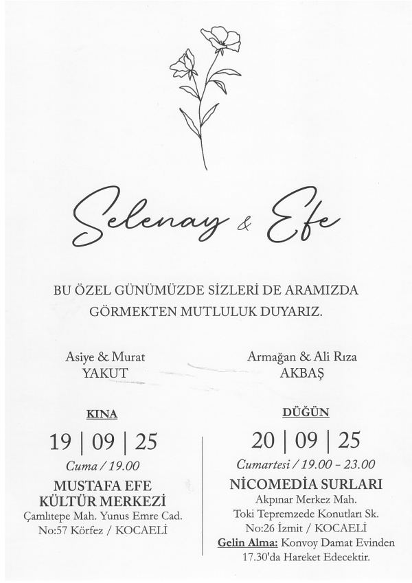 Birlesen elleriniz ve kalpleriniz birbirinden hiç ayrılmasın. Bir hayati tüm güzellikleriyle paylaşmanız dileklerimizle…