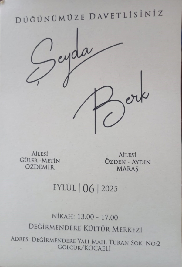Birlesen elleriniz ve kalpleriniz birbirinden hiç ayrılmasın. Bir hayati tüm güzellikleriyle paylaşmanız dileklerimizle…