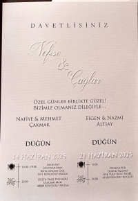 Birlesen elleriniz ve kalpleriniz birbirinden hi&ccedil; ayrılmasın. Bir hayati t&uuml;m g&uuml;zellikleriyle paylaşmanız dileklerimizle&hellip;